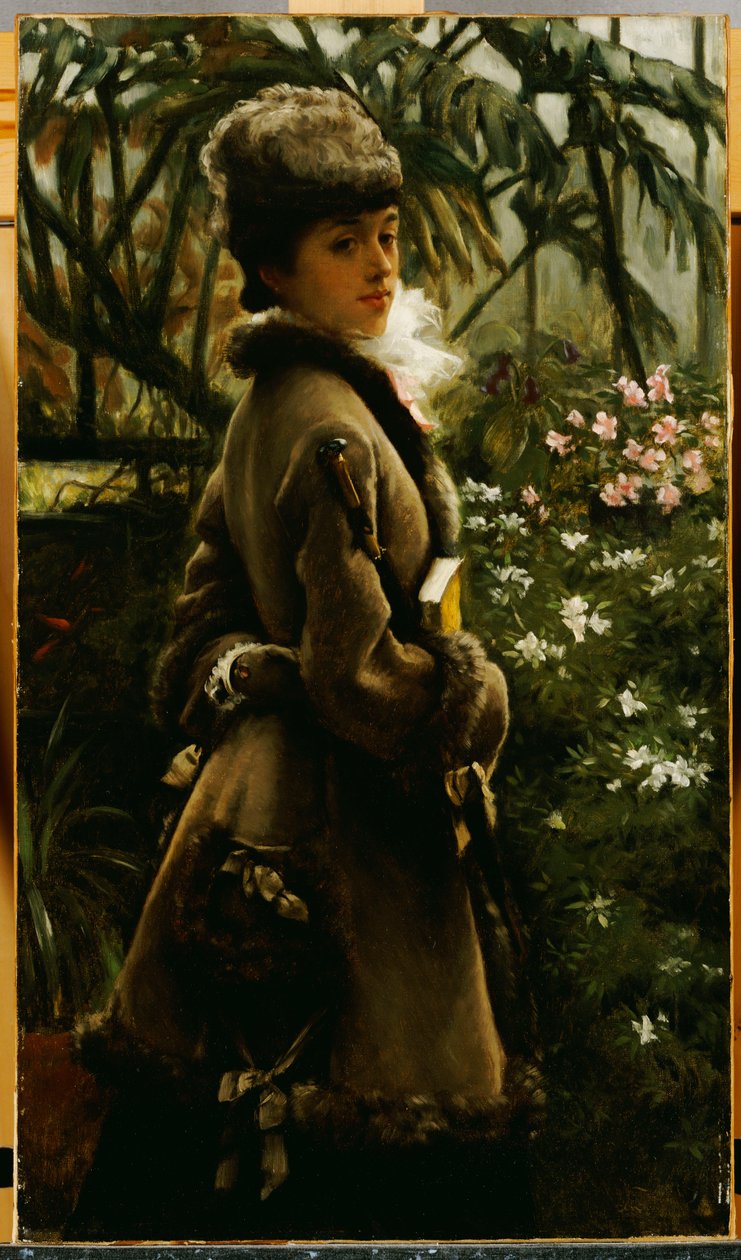 Kasvihuoneessa, n. 1867-69 tekijältä James Jacques Joseph Tissot