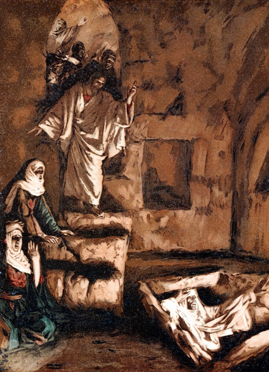 Jeesus herättää Lasaruksen haudasta, 1897 tekijältä James Jacques Joseph Tissot