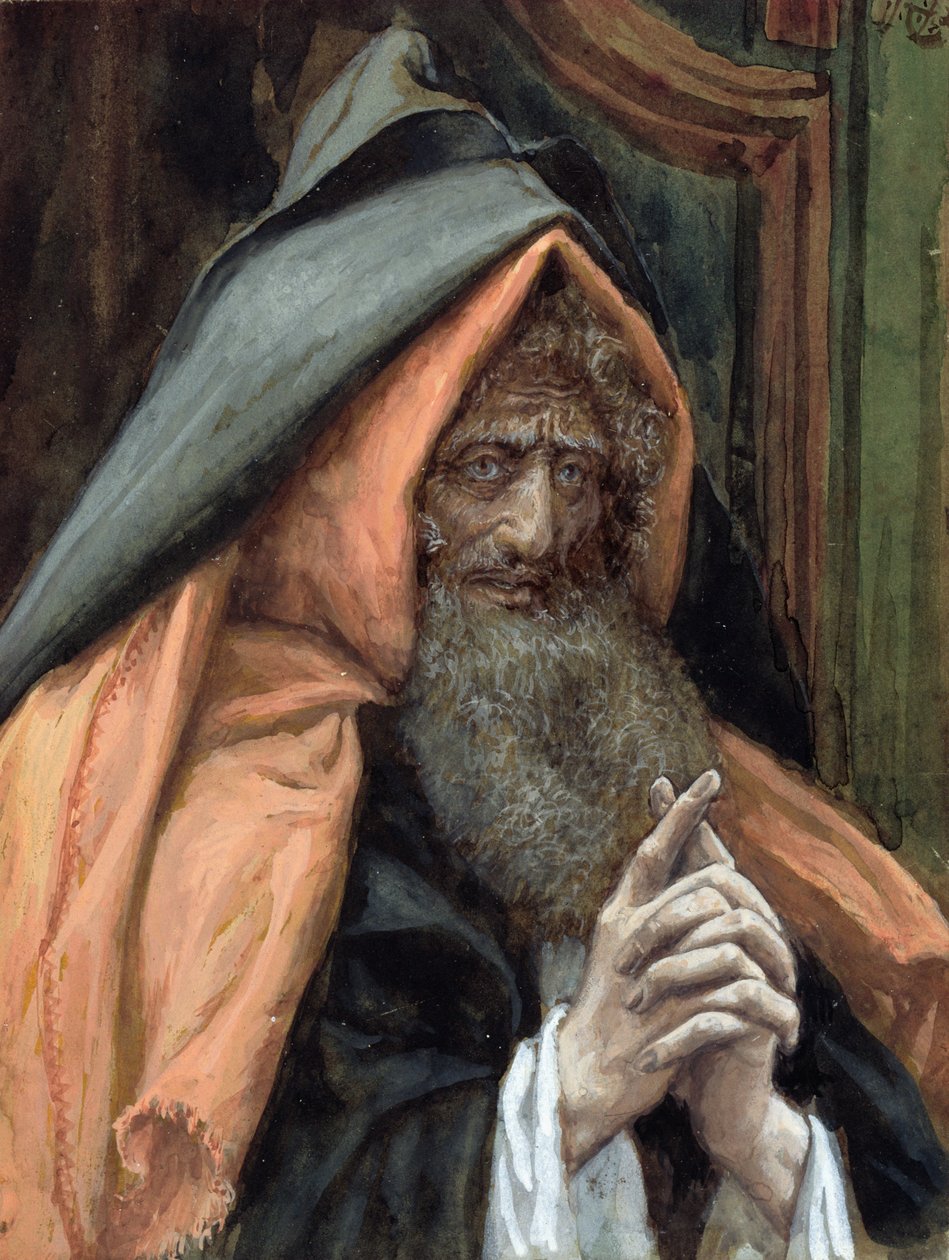 Joosef Arimatialainen, kuvitus teokseen The Life of Christ, n. 1886-1894 (wc ja guassi pahville) tekijältä James Jacques Joseph Tissot
