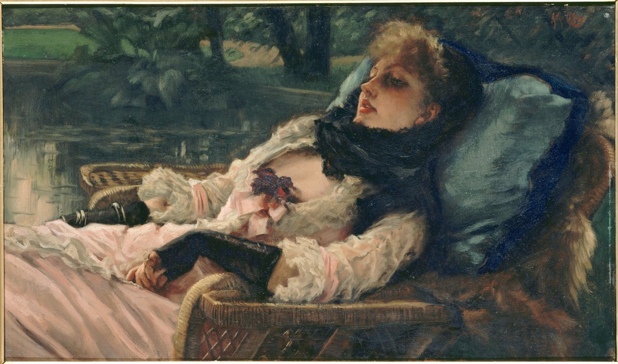 La Rêveuse Unelmoija eli kesäilta, n. 1876. tekijältä James Jacques Joseph Tissot