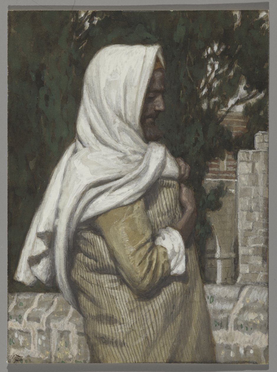 Lasarus, kuvitus teokseen The Life of Christ, n. 1886-1894 (wc ja guassi pahville) tekijältä James Jacques Joseph Tissot