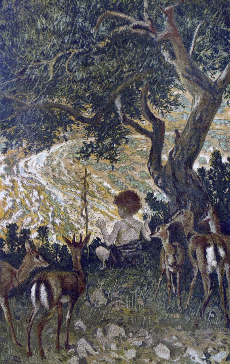 L"enfance de Saint Johannes Kastaja - Pyhän Johannes Kastajan lapsuus - "Herramme Jeesuksen Kristuksen elämästä" - 1899, James Tissot - La vie de notre seigneur Jeesus Kristus, kirjoittanut Jacques Joseph tekijältä James Jacques Joseph Tissot