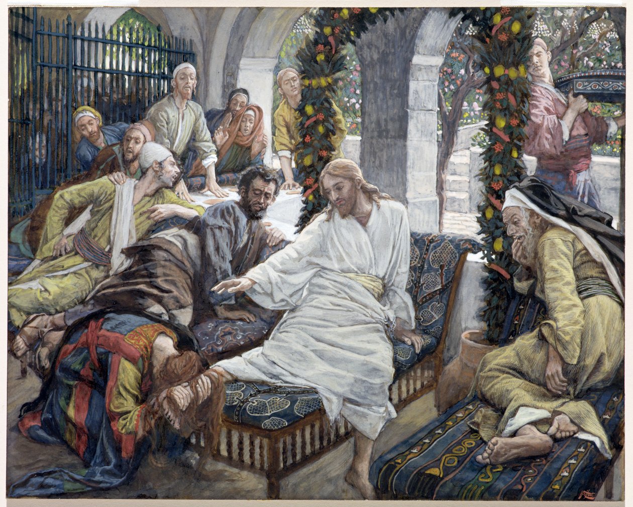 Huonekalut ja erilaiset esineet 1100- ja 1300-luvuilta tekijältä James Jacques Joseph Tissot