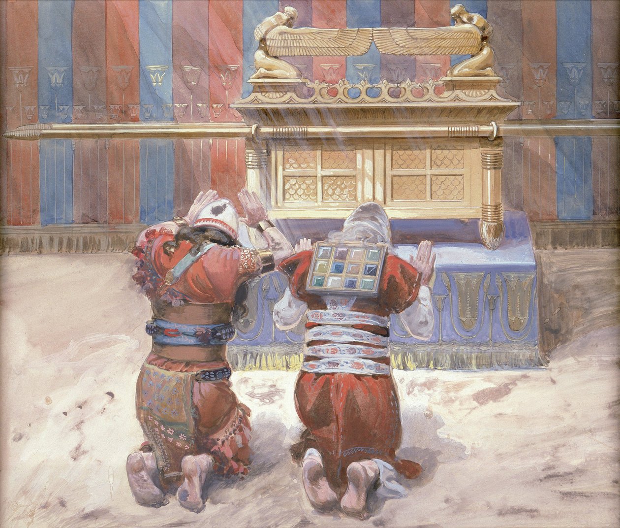 Moisès i Josuè davant el Tabernacle, ca 1896-1902. finlandès tekijältä James Jacques Joseph Tissot