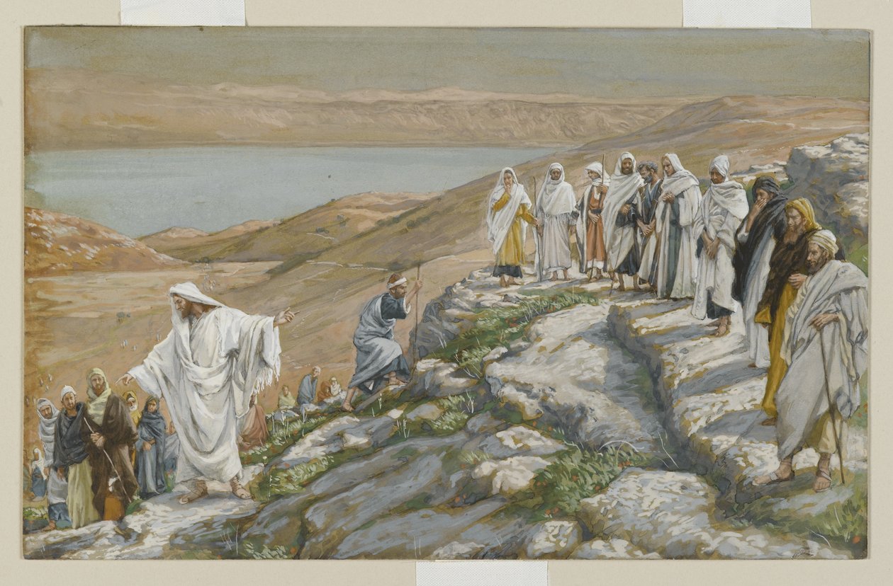 Kahdentoista apostolin asettaminen, esimerkki teoksesta Herramme Jeesuksen Kristuksen elämä (wc grafiitin päällä paperilla) tekijältä James Jacques Joseph Tissot