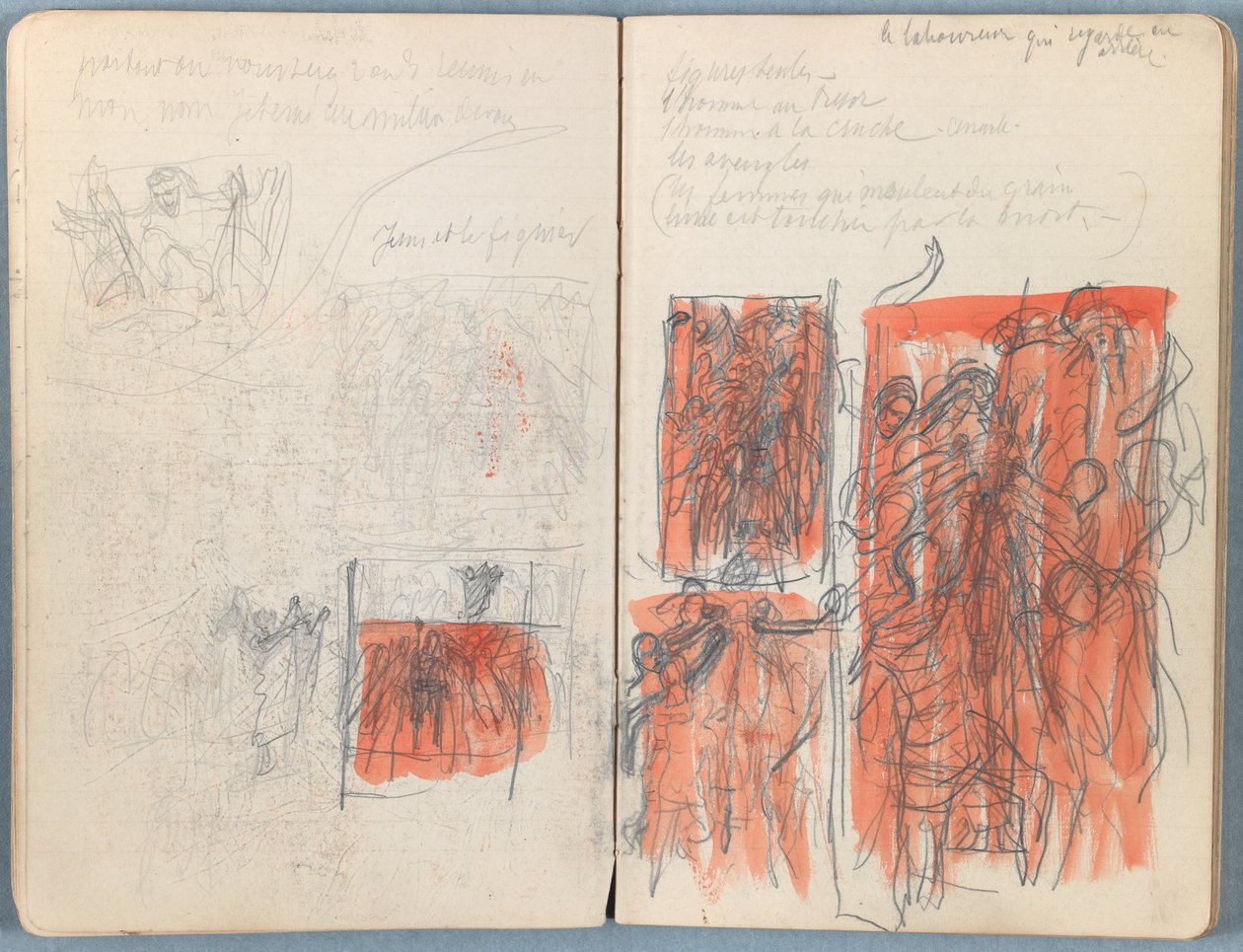 Sivuja Sketches for The Life of Our Lord Jesus Christ -albumista 1880-luvun lopulla (grafiitti ja pesu paperille) tekijältä James Jacques Joseph Tissot