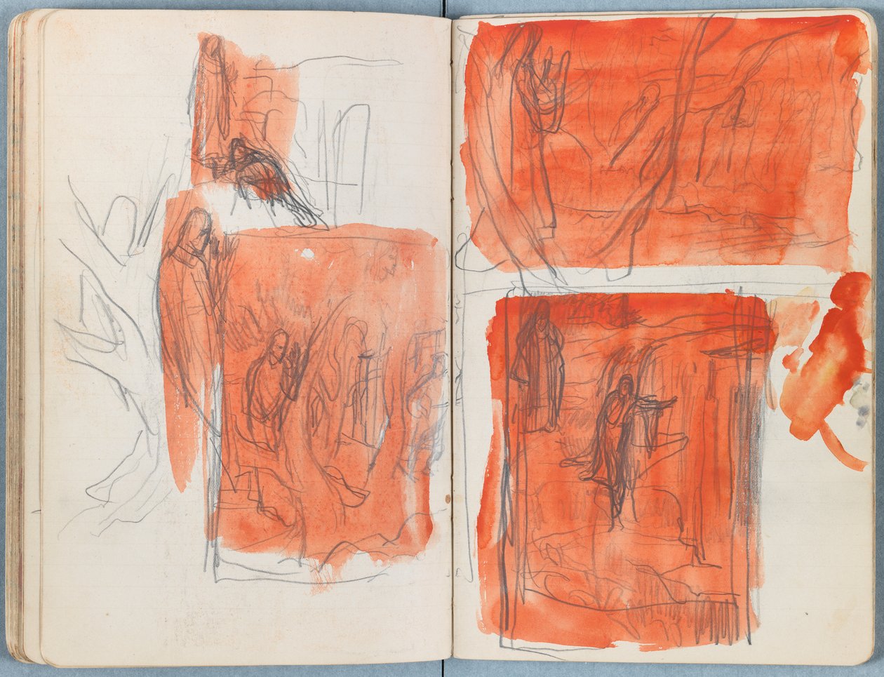 Sivuja Sketches for The Life of Our Lord Jesus Christ -albumista 1880-luvun lopulla (grafiitti ja pesu paperille) tekijältä James Jacques Joseph Tissot