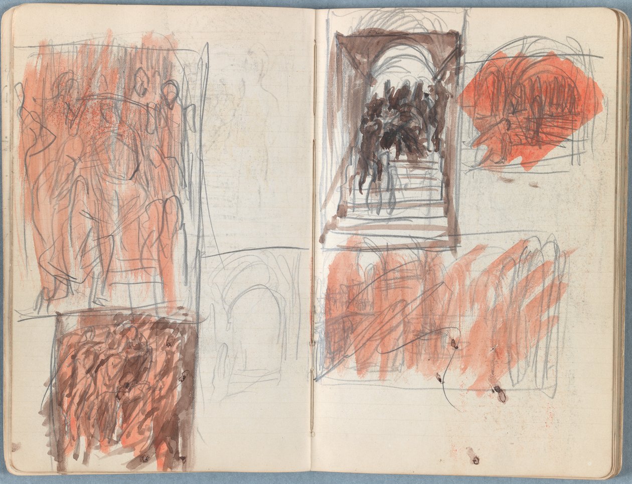Sivuja Sketches for The Life of Our Lord Jesus Christ -albumista 1880-luvun lopulla (grafiitti ja pesu paperille) tekijältä James Jacques Joseph Tissot