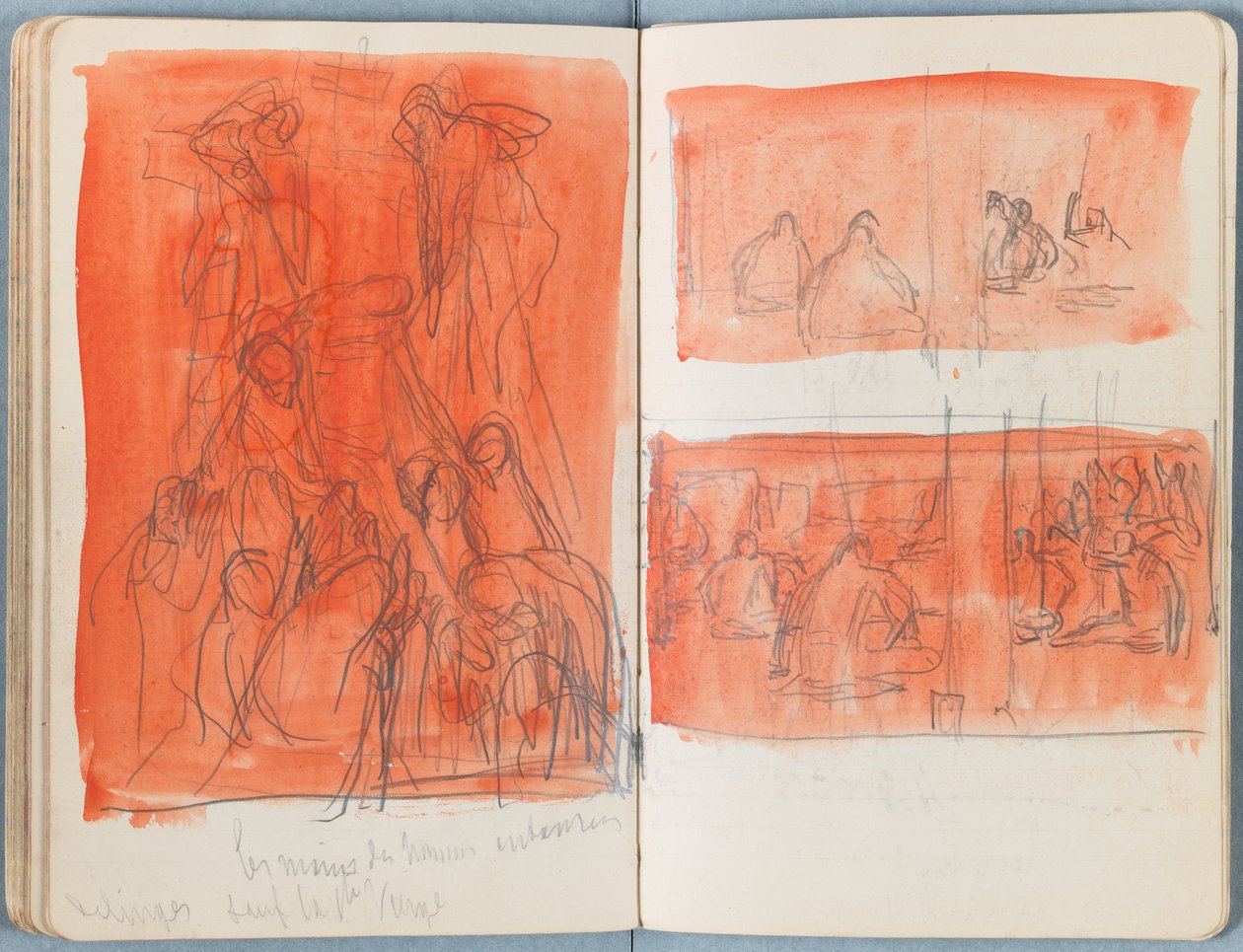 Sivuja Sketches for The Life of Our Lord Jesus Christ -albumista 1880-luvun lopulla (grafiitti ja pesu paperille) tekijältä James Jacques Joseph Tissot