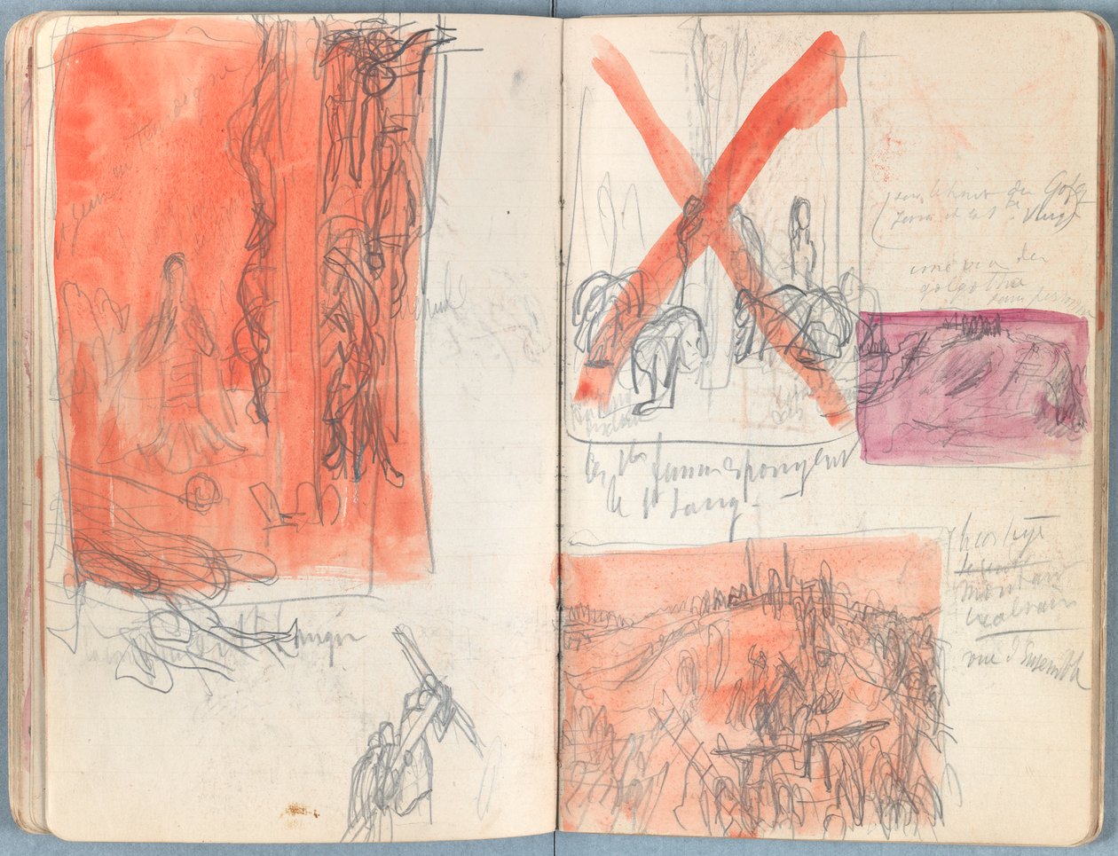 Sivuja Sketches for The Life of Our Lord Jesus Christ -albumista 1880-luvun lopulla (grafiitti ja pesu paperille) tekijältä James Jacques Joseph Tissot