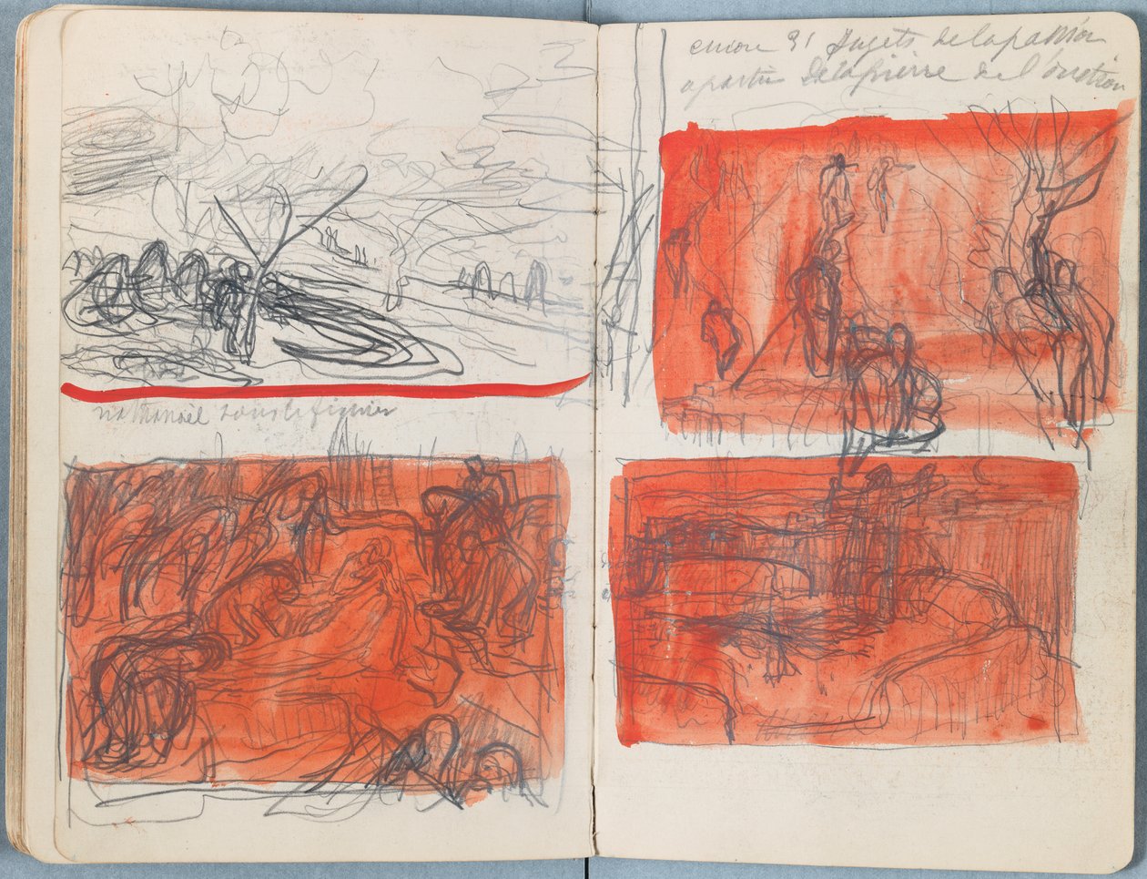 Sivuja Sketches for The Life of Our Lord Jesus Christ -albumista 1880-luvun lopulla (grafiitti ja pesu paperille) tekijältä James Jacques Joseph Tissot