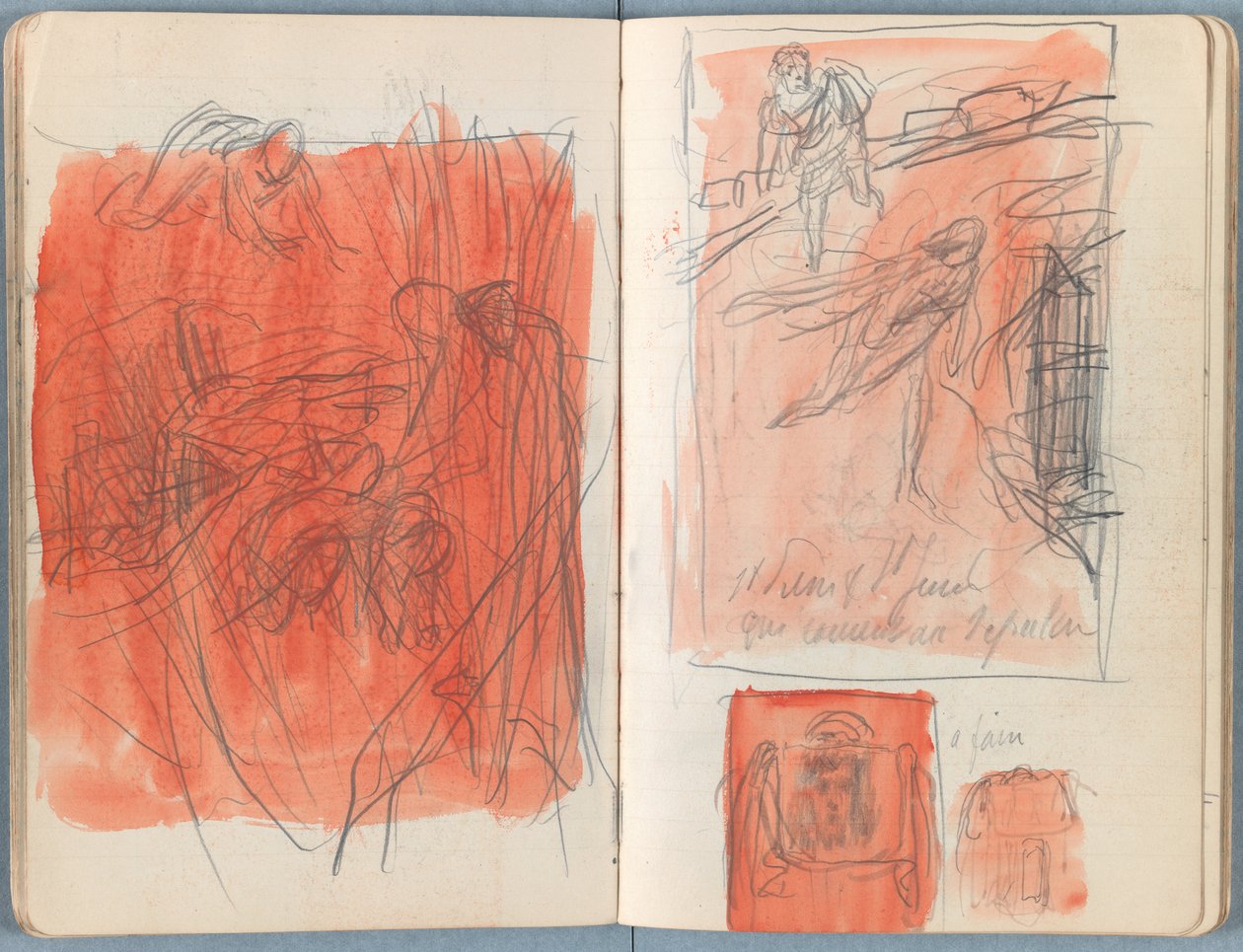 Sivuja Sketches for The Life of Our Lord Jesus Christ -albumista 1880-luvun lopulla (grafiitti ja pesu paperille) tekijältä James Jacques Joseph Tissot