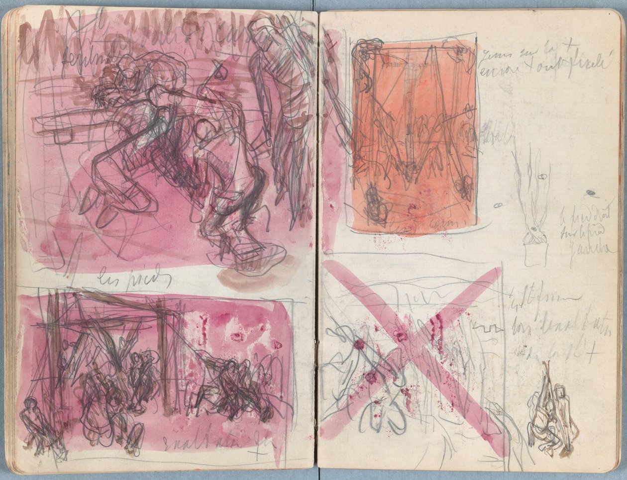 Sivuja Sketches for The Life of Our Lord Jesus Christ -albumista 1880-luvun lopulla (grafiitti ja pesu paperille) tekijältä James Jacques Joseph Tissot