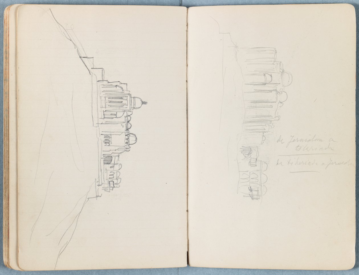 Sivuja Sketches for The Life of Our Lord Jesus Christ -albumista 1880-luvun lopulla (grafiitti ja pesu paperille) tekijältä James Jacques Joseph Tissot