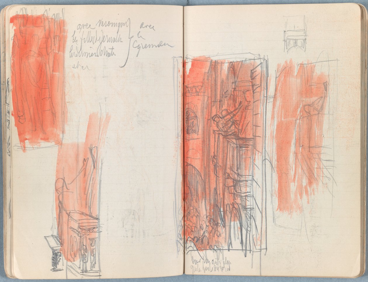 Sivuja Sketches for The Life of Our Lord Jesus Christ -albumista 1880-luvun lopulla (grafiitti ja pesu paperille) tekijältä James Jacques Joseph Tissot