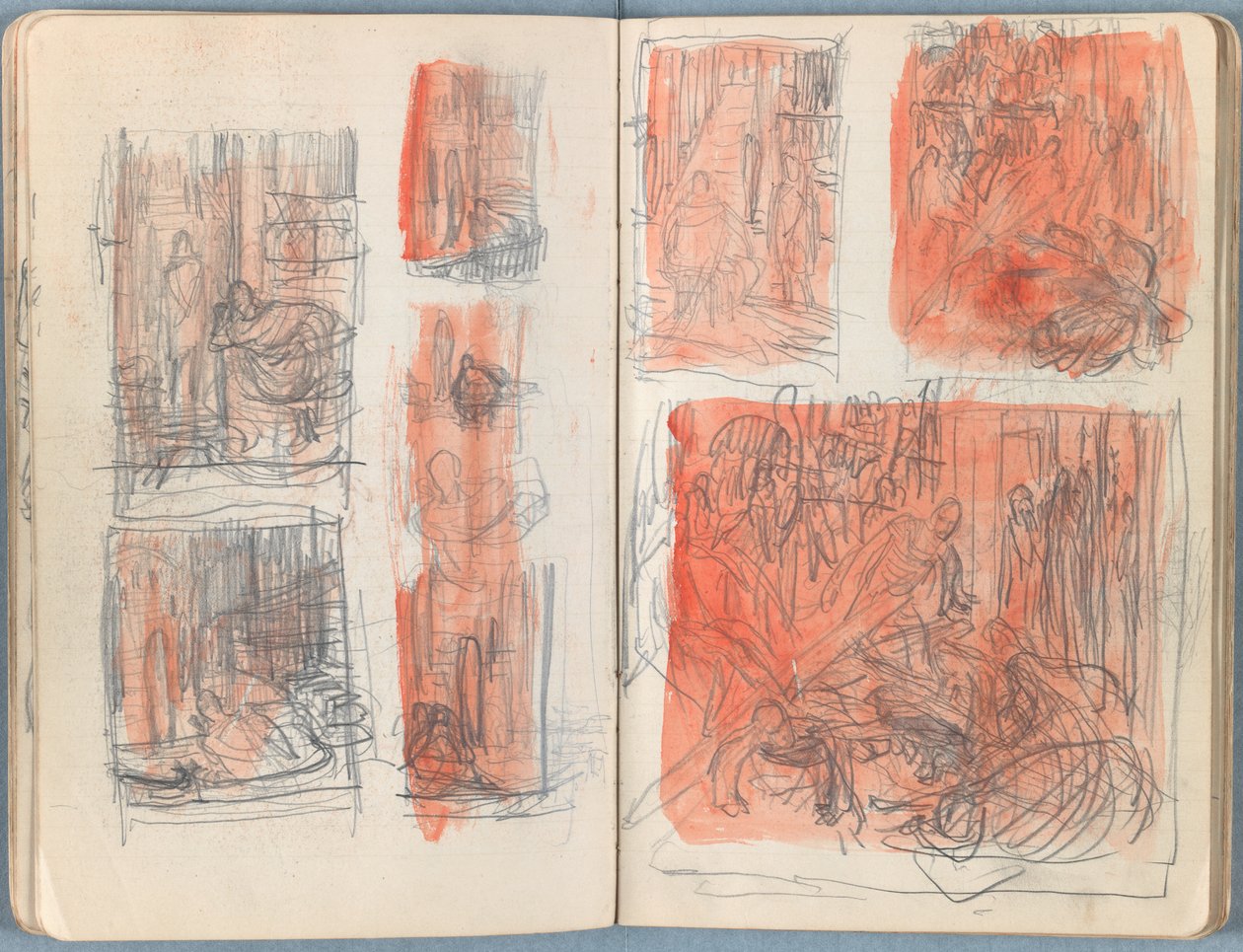 Sivuja Sketches for The Life of Our Lord Jesus Christ -albumista 1880-luvun lopulla (grafiitti ja pesu paperille) tekijältä James Jacques Joseph Tissot