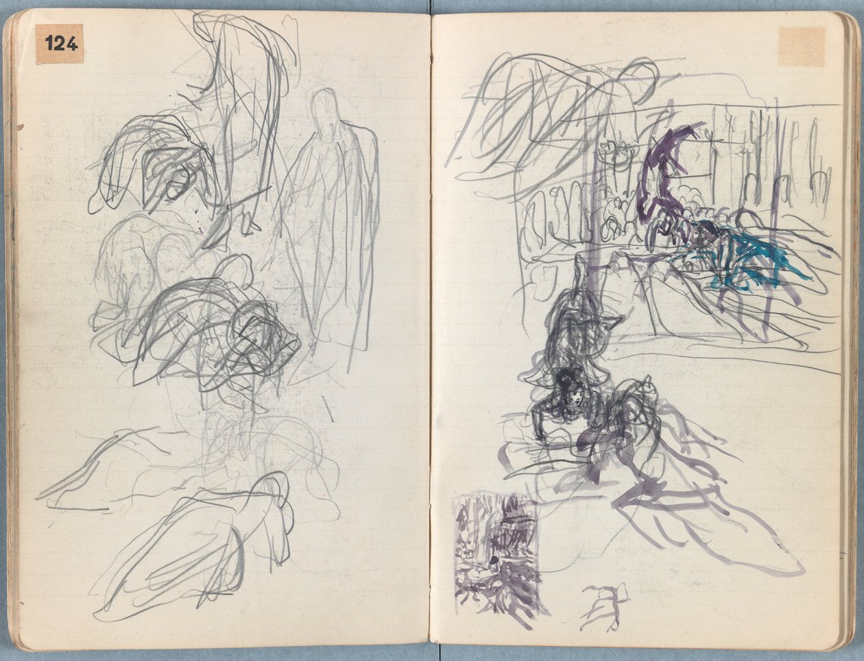Sivuja Sketches for The Life of Our Lord Jesus Christ -albumista 1880-luvun lopulla (grafiitti ja pesu paperille) tekijältä James Jacques Joseph Tissot