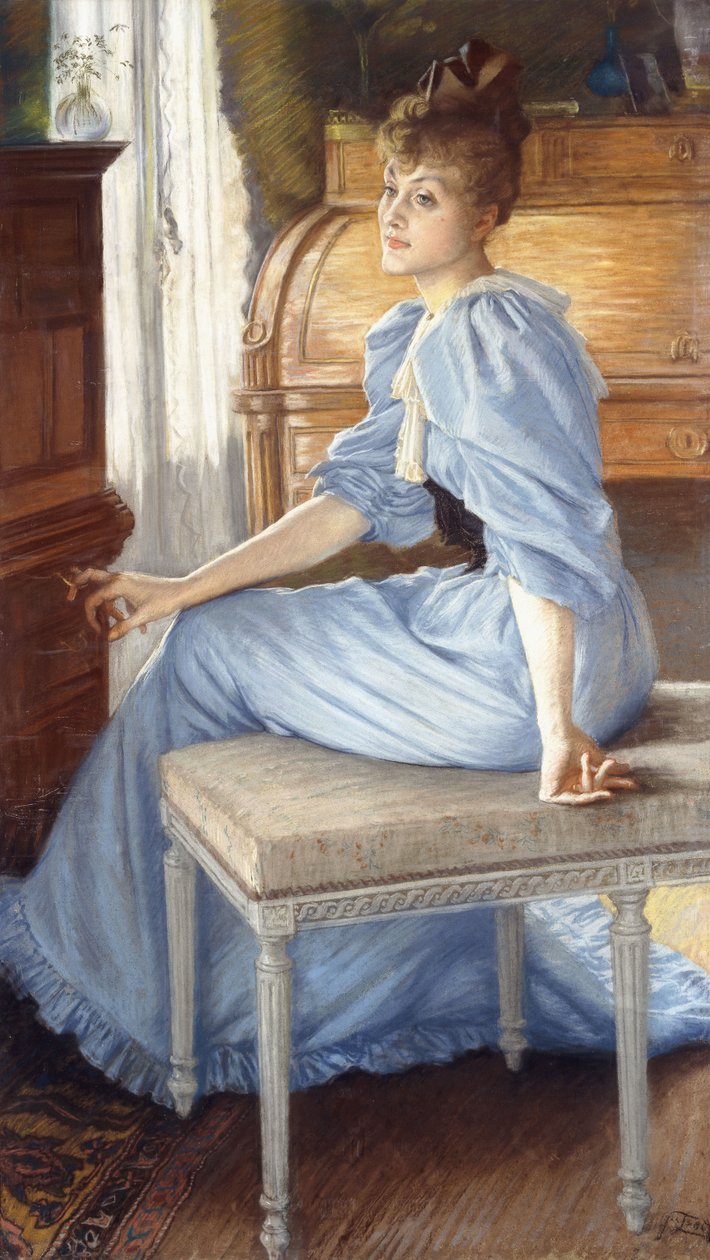 Madame Henriette de Bonnieresin muotokuva, 1880-luku tekijältä James Jacques Joseph Tissot