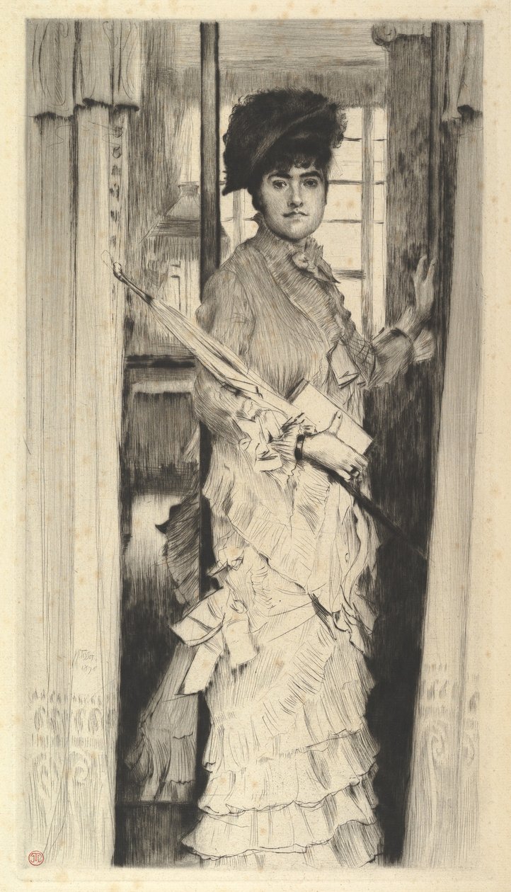Muotokuva neiti L:stä, tai oven on oltava joko auki tai kiinni, 1876. tekijältä James Jacques Joseph Tissot