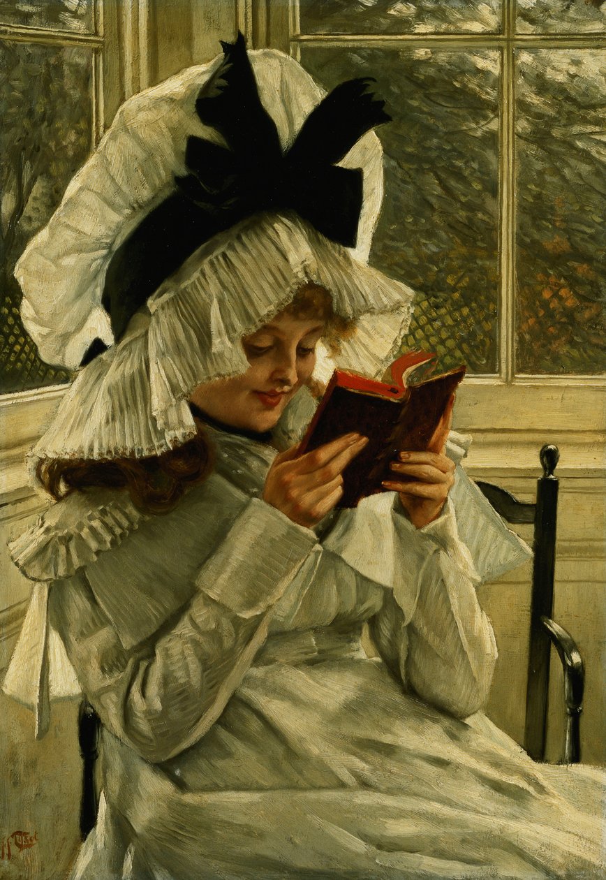 Kirjan lukeminen, n. 1872 tekijältä James Jacques Joseph Tissot