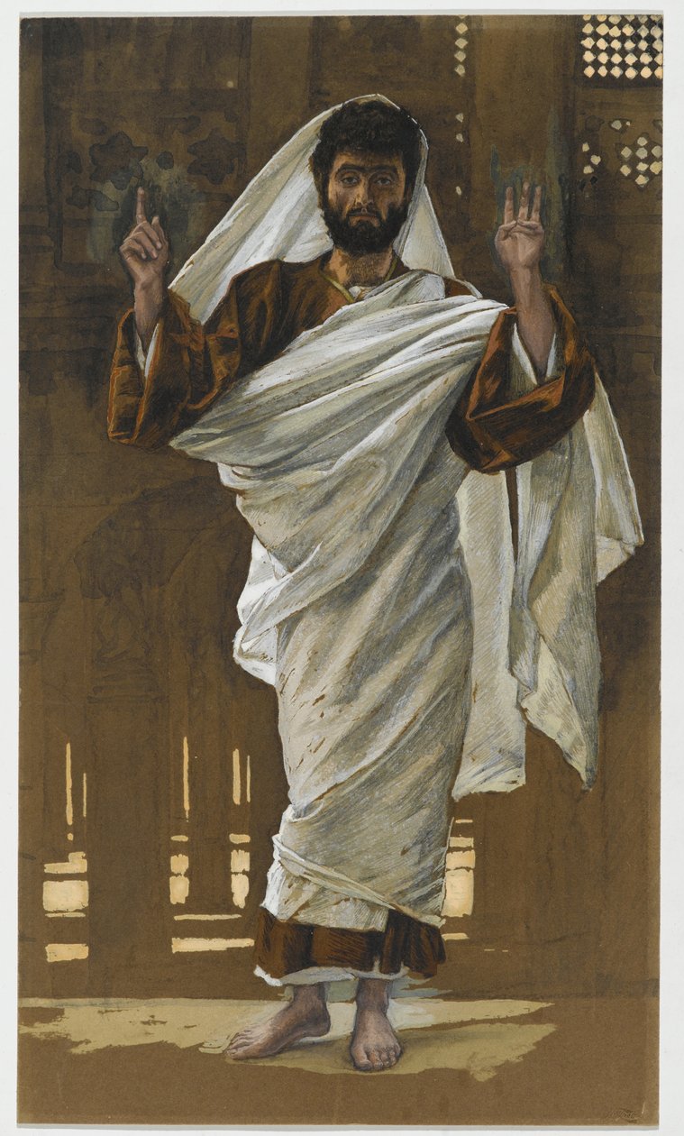 Pyhä Bartolomeus, kuvitus teokseen The Life of Christ, n. 1886-1894 (wc ja guassi pahville) tekijältä James Jacques Joseph Tissot