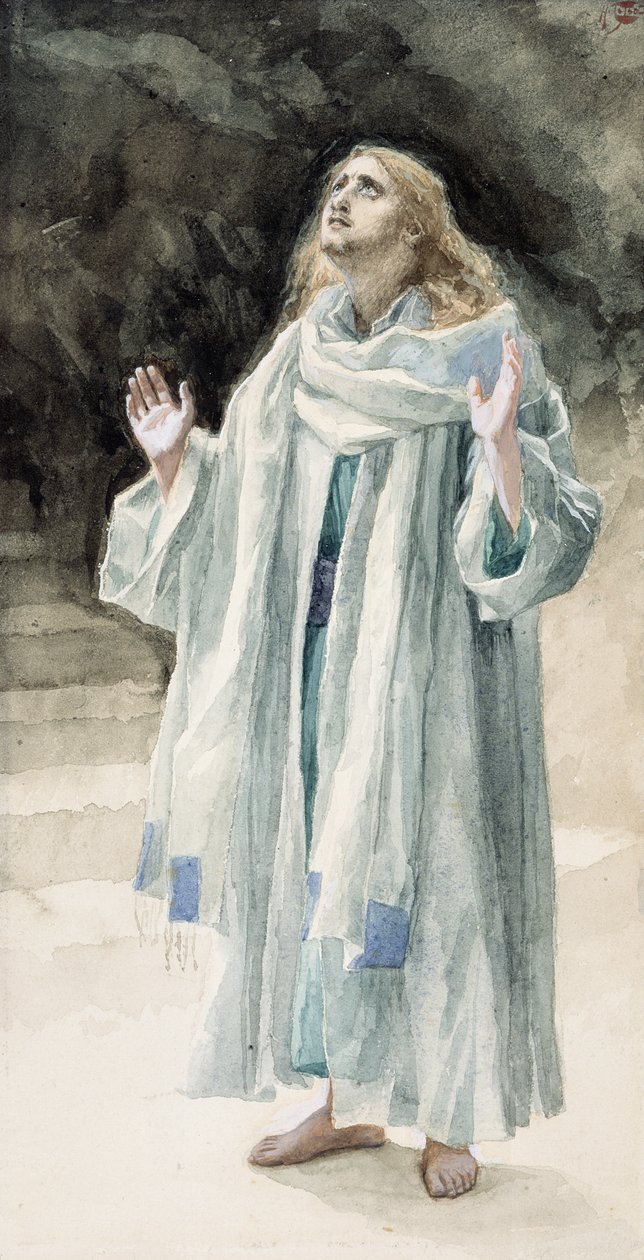 Pyhä Johannes Evankelista, kuvitus teokselle The Life of Christ, n. 1886-1894 (wc ja guassi pahville) tekijältä James Jacques Joseph Tissot