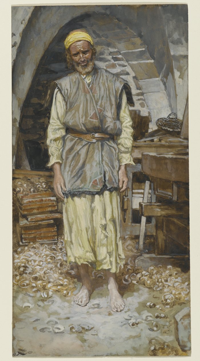 St. Joseph, kuvitus teoksesta The Life of Christ, n. 1886-1894 (wc paperilla) tekijältä James Jacques Joseph Tissot