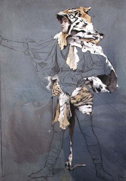 Tutkimus Tahdon voittoon: Haaste (öljy, akvarelli ja liitu) (katso 38533) tekijältä James Jacques Joseph Tissot