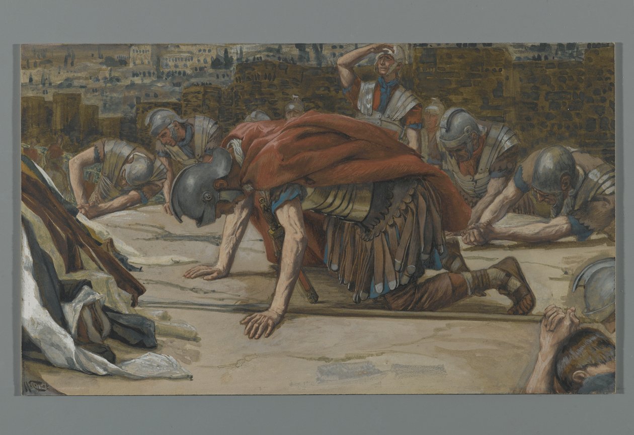 Sadanpäällikön tunnustus, kuva Herramme Jeesuksen Kristuksen elämästä, 1886-94 (wc grafiitin päällä paperilla) tekijältä James Jacques Joseph Tissot