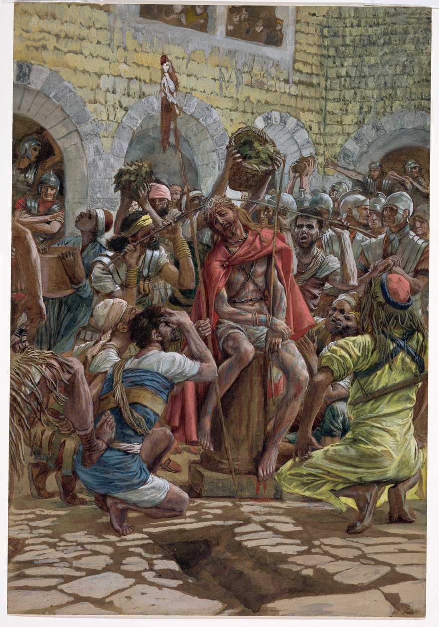 Orjantappurakruunu, kuvitus teokseen "Kristuksen elämä", n. 1886-1894 (akvarelli ja guassi pahville) tekijältä James Jacques Joseph Tissot