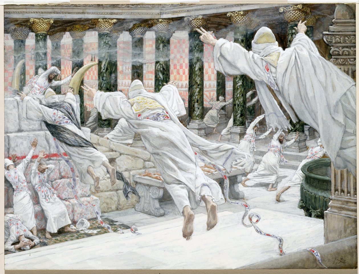 Huonekalut ja erilaiset esineet 1100- ja 1300-luvuilta tekijältä James Jacques Joseph Tissot