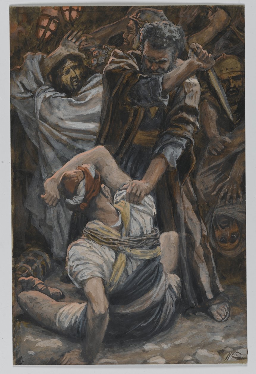 Malkuksen korva, esimerkki teoksesta "Herramme Jeesuksen Kristuksen elämä" tekijältä James Jacques Joseph Tissot