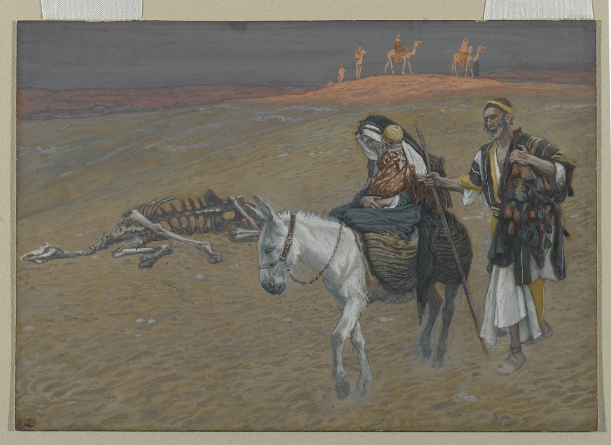 Lento Egyptiin, kuva Herramme Jeesuksen Kristuksen elämästä (wc grafiitin päällä paperilla) tekijältä James Jacques Joseph Tissot