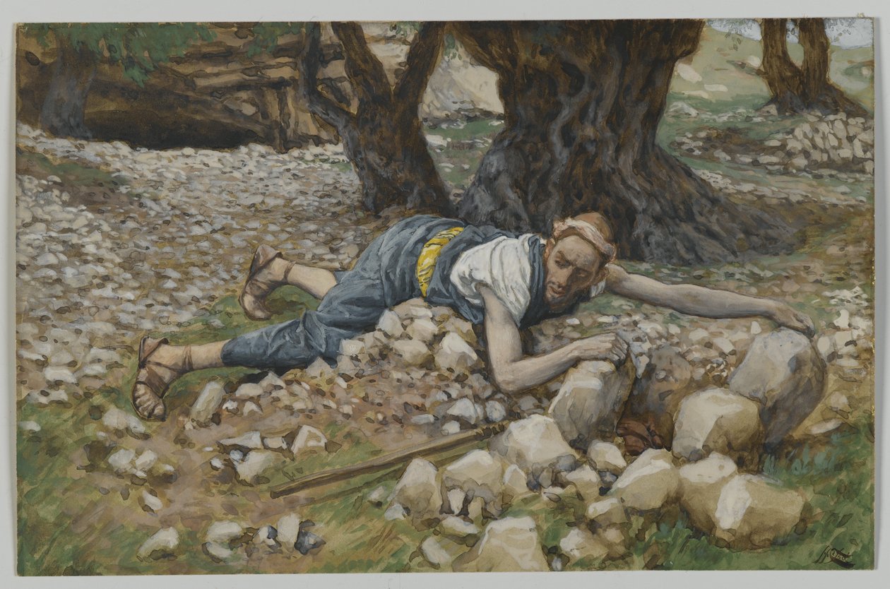 Piilotettu aarre, kuva Herramme Jeesuksen Kristuksen elämästä (wc grafiitin päällä paperilla) tekijältä James Jacques Joseph Tissot