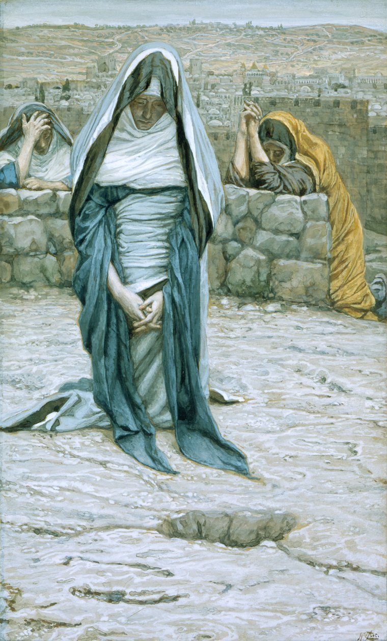Pyhä Neitsyt vanhuudessa, kuvitus teokseen The Life of Christ, n. 1884-1896 (wc ja guassi pahville) tekijältä James Jacques Joseph Tissot