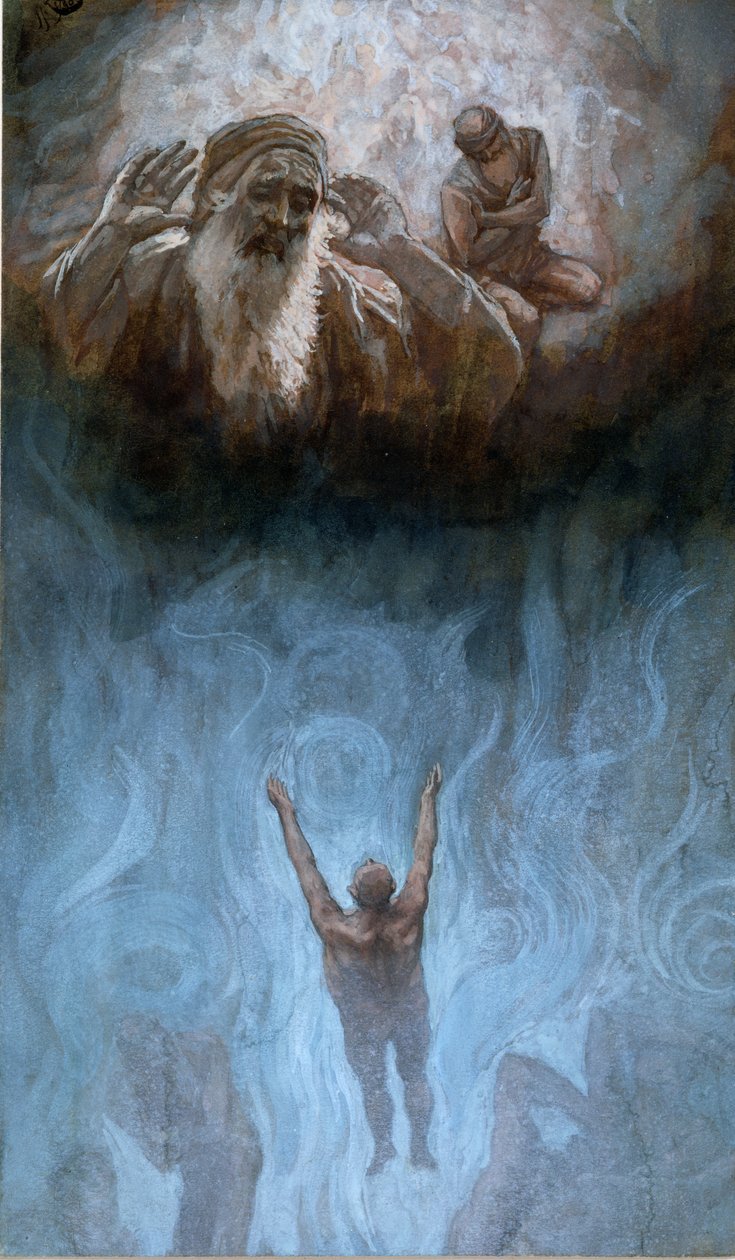 Rikas mies helvetissä, kuvitus teokseen The Life of Christ, n. 1886-1894 (wc ja guassi pahville) tekijältä James Jacques Joseph Tissot
