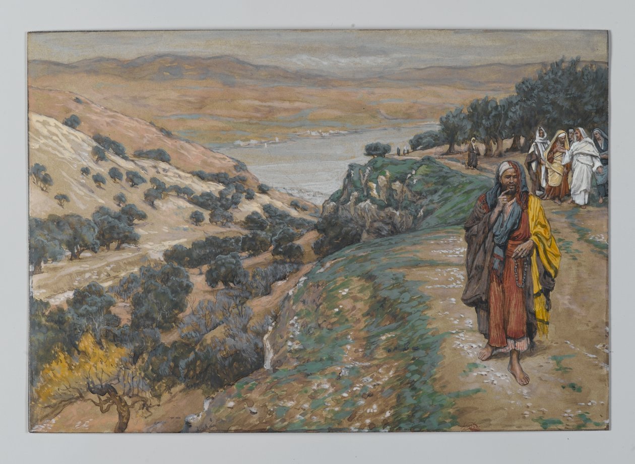 Rikas nuori mies lähti murheellisena, esimerkki teoksesta Herramme Jeesuksen Kristuksen elämä, 1886-96 (wc grafiitin päällä paperilla) tekijältä James Jacques Joseph Tissot