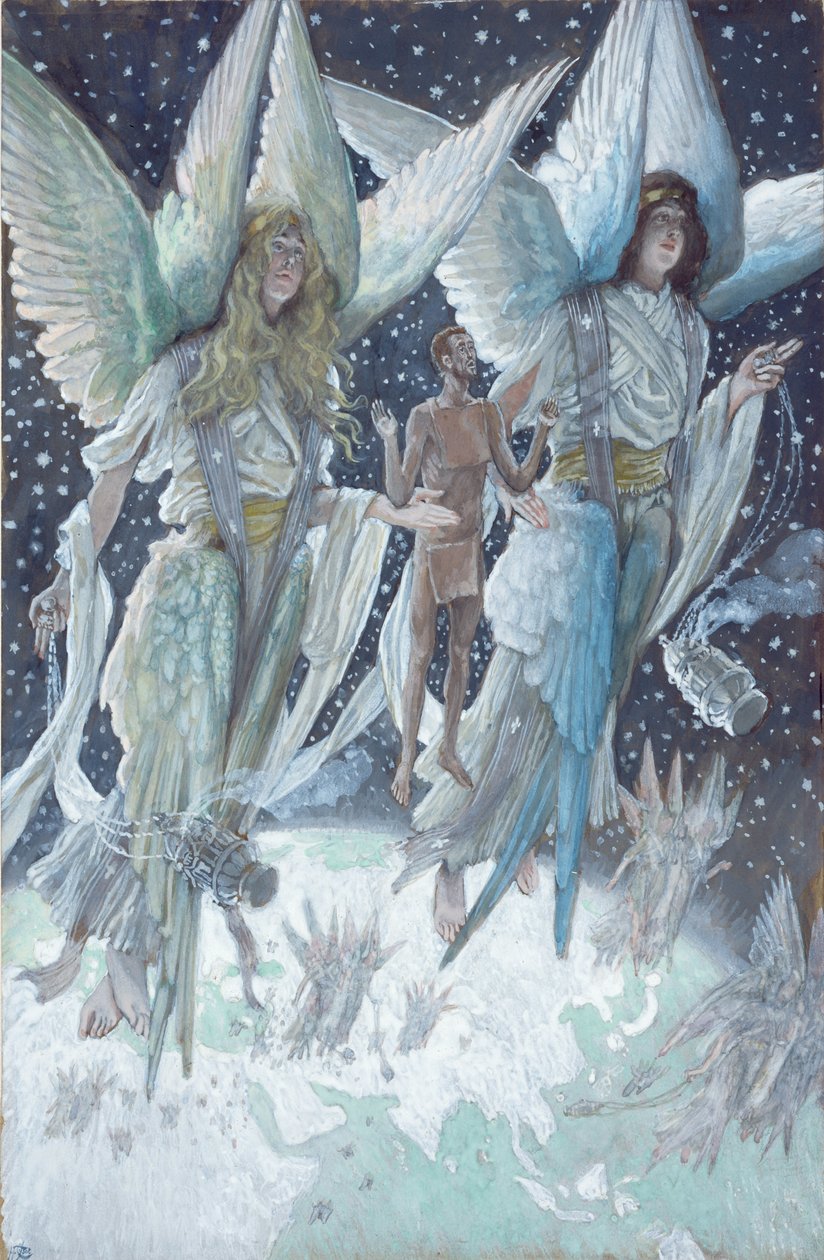 Katuvan varkaan sielu, kuvitus teokselle The Life of Christ, n. 1886-1894 (wc ja guassi pahville) tekijältä James Jacques Joseph Tissot
