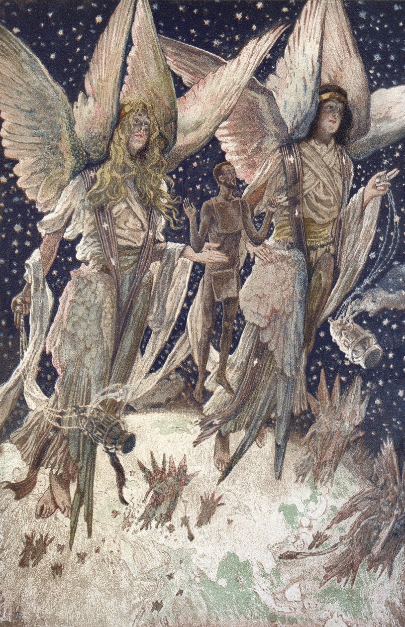 Katuvan varkaan sielu paratiisissa - "Herramme Jeesuksen Kristuksen elämästä" - 1899, James Tissot - La vie de notre seigneur Jeesus Kristus, kirjoittanut Jacques Joseph tekijältä James Jacques Joseph Tissot