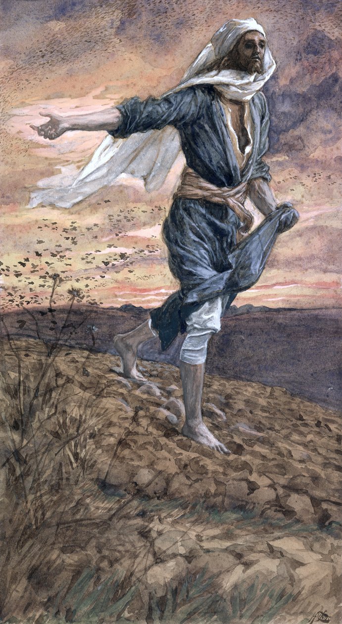 Kylväjä, kuvitus teokseen The Life of Christ, n. 1886-1894 (wc ja guassi pahville) tekijältä James Jacques Joseph Tissot
