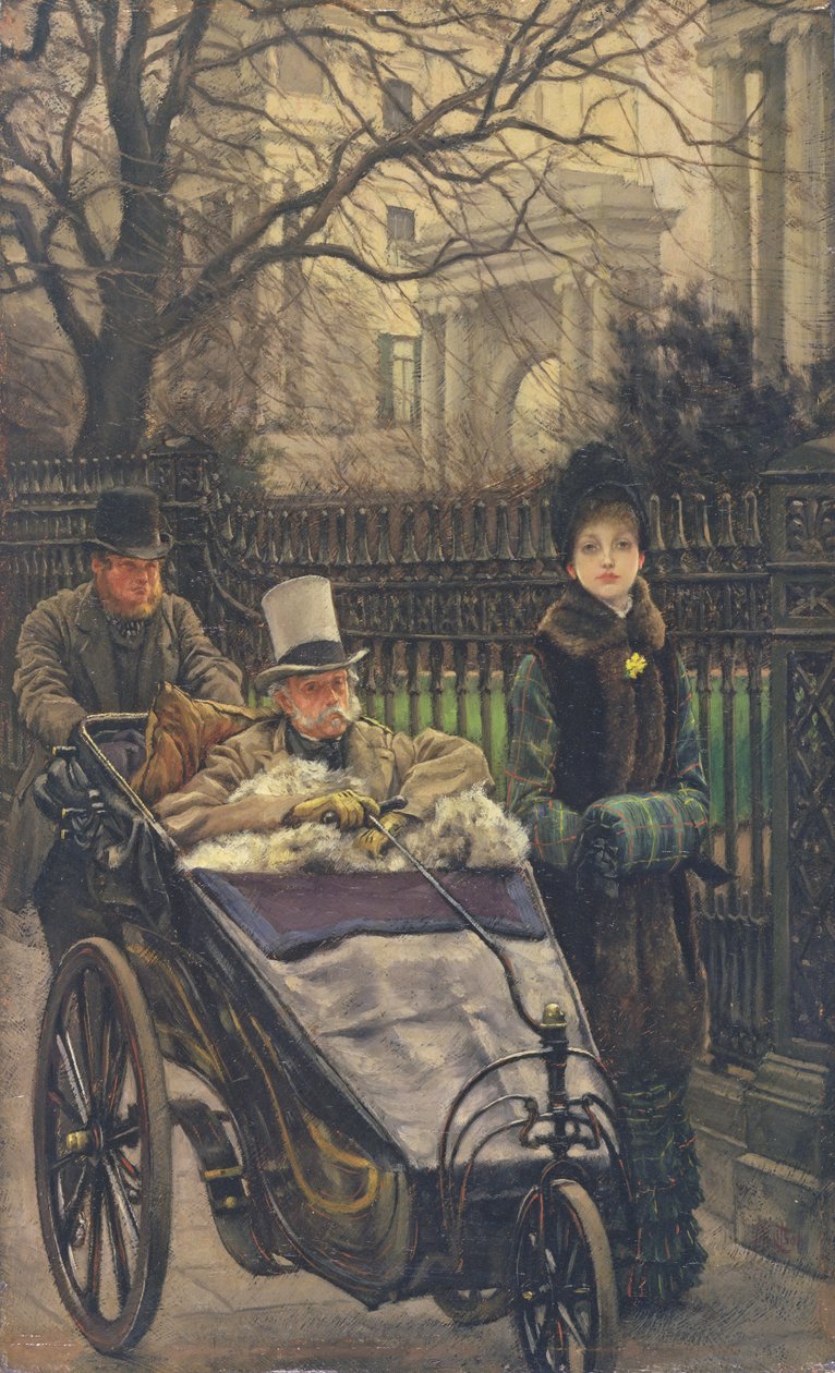 Soturin tytär eli The Convalescent, n. 1878 (öljy paneelille) (katso myös 27536) tekijältä James Jacques Joseph Tissot