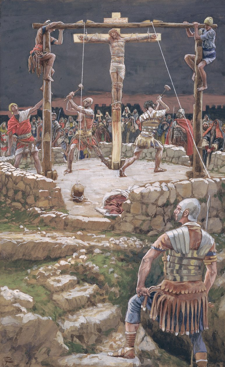 Ristin kiila, kuvitus teokselle The Life of Christ, n. 1886-1894 (wc ja guassi pahville) tekijältä James Jacques Joseph Tissot
