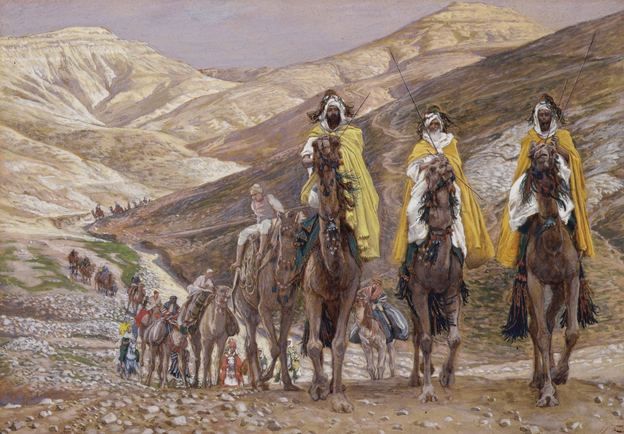 Viisaat matkalla Betlehemiin, kuvitus teokselle The Life of Christ, n. 1886-1894 (guassi pahville) tekijältä James Jacques Joseph Tissot