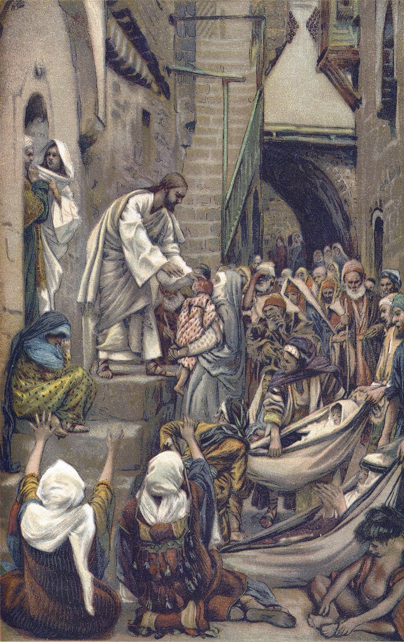Koko kaupunki kokoontui ovelle - Koko kaupunki kokoontui ovelle - "" Herramme Jeesuksen Kristuksen elämästä"" - James Tissot 1899 - Ja koko kaupunki oli kokoontunut sen ovelle - Mark. 1: 33 - Herramme Jeesuksen Kristuksen elämä, kirjoittaja tekijältä James Jacques Joseph Tissot