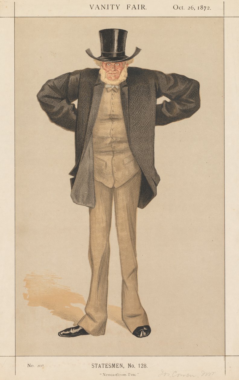 Vanity Fair: Statesman, nro 128 Newcastle-on-Tyne, 1872. tekijältä James Jacques Joseph Tissot
