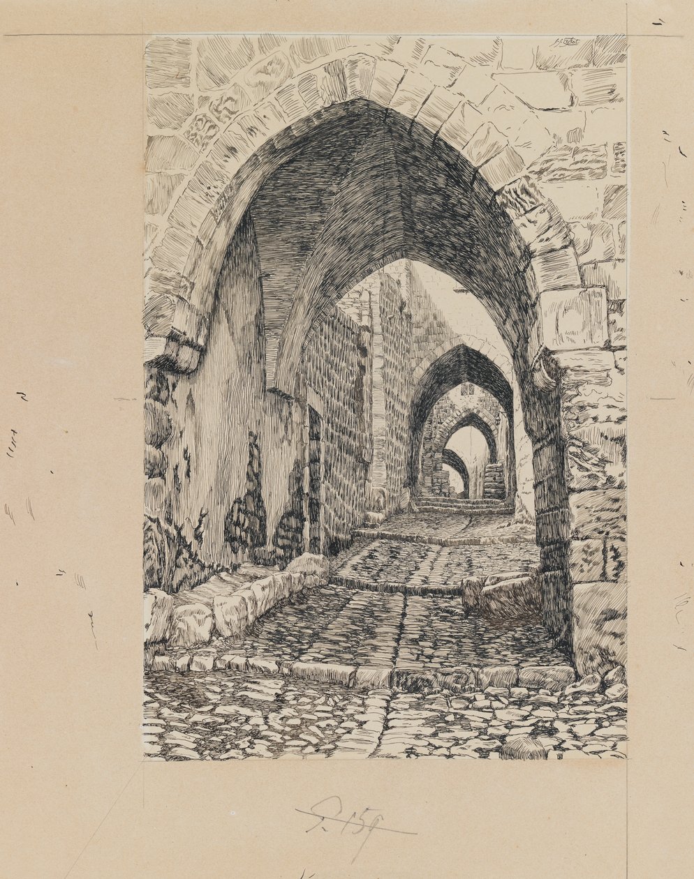 Via Dolorosa, Jerusalem, kuva Herramme Jeesuksen Kristuksen elämästä (mustetta ja grafiittia paperille) tekijältä James Jacques Joseph Tissot