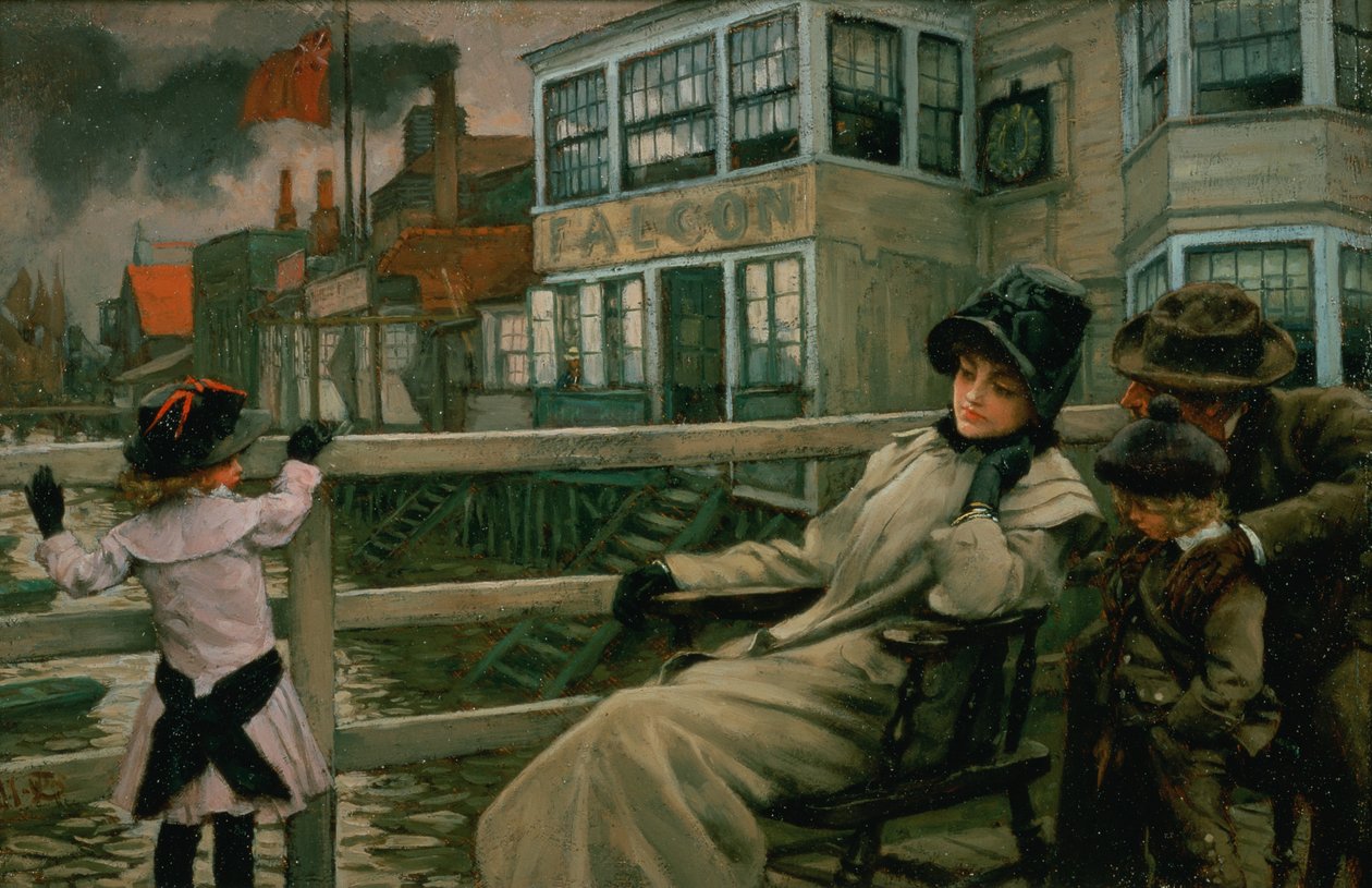 Odotan lauttaa, n. 1878 tekijältä James Jacques Joseph Tissot
