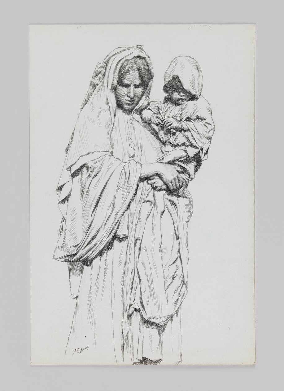 Nainen ja Jerikolainen lapsi, esimerkki teoksesta Herramme Jeesuksen Kristuksen elämä tekijältä James Jacques Joseph Tissot