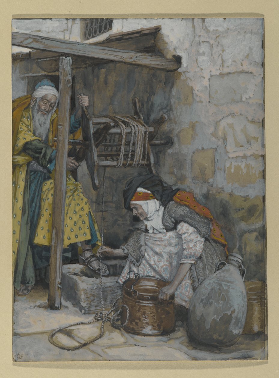 Sakarias ja Elisabet, kuvitus teokseen The Life of Christ, n. 1886-1894 (wc ja guassi pahville) tekijältä James Jacques Joseph Tissot