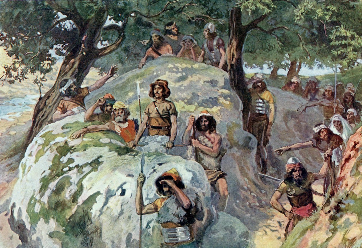 Daavid Ziphin erämaassa, Tissot -Raamattu tekijältä James Jacques Joseph after Tissot